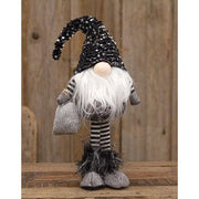 Large Standing Santa Gnome with Black & Silver Hat