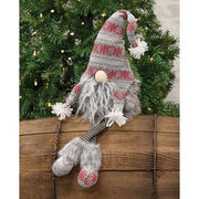 Small Gray Fur Gnome with Dangle Leg