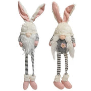 Mr. & Mrs. Striped Bunny Gnome with Dangle Legs (2 Count Assortment)