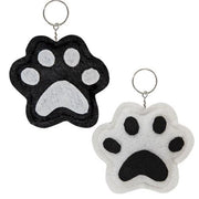 Paw Print Black & White Keychain (2 Count Assortment)