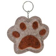 Paw Print Tan & Burnt Orange Keychain (2 Count Assortment)