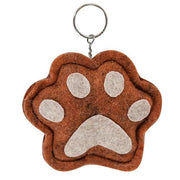 Paw Print Tan & Burnt Orange Keychain (2 Count Assortment)