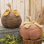 Large Country Plaid Pumpkin  (2 Count Assortment)