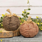 Small Country Plaid Pumpkin  (2 Count Assortment)