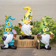 Resin Floral Garden Gnome  (3 Count Assortment)