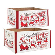 Rooftop Express Wooden Crates (Set of 2)