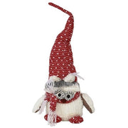 Sitting Plush Owl with Red Hat