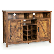 Farmhouse Sideboard with Detachable Wine Rack and Cabinets-Rustic Brown - Color: Rustic Brown