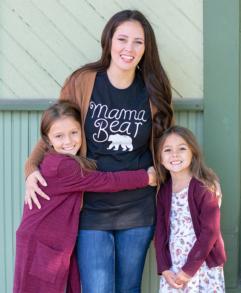 Mama Bear T-Shirt, Heather Black, Medium