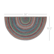 Multi Jute Rug Half Circle w/ Pad 19.5x36