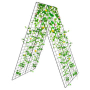 2 Pieces Foldable A-Frame Trellis Plant Supports with Twist Ties-Green - Color: Green