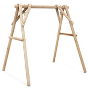 Heavy Duty Wooden Swing Frame with Reinforced Bars - Color: Natural