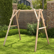 Heavy Duty Wooden Swing Frame with Reinforced Bars - Color: Natural