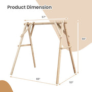 Heavy Duty Wooden Swing Frame with Reinforced Bars - Color: Natural