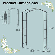 Garden Arch Arbor Trellis with Gate Patio Plant Stand Archway-Black