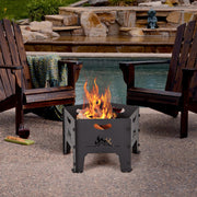 19 Inches Collapsible Portable Plug Fire Pit with Storage Bag