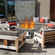 28 Inch Propane Gas Fire Pit with Lava Rocks and Protective Cover - Color: Gray