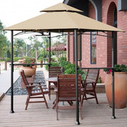 8' x 5' Outdoor Patio Barbecue Grill Gazebo - Color: Khaki