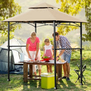 8' x 5' Outdoor Patio Barbecue Grill Gazebo - Color: Khaki