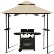 8' x 5' Outdoor Patio Barbecue Grill Gazebo - Color: Khaki