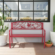 Patio Garden Bench Park Yard Outdoor Furniture - Color: Red