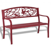 Patio Garden Bench Park Yard Outdoor Furniture - Color: Red