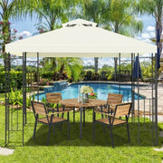 2 Tiers 10 x 10 Feet Patio Gazebo Canopy Tent - Color: Beige