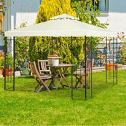 2 Tiers 10 x 10 Feet Patio Gazebo Canopy Tent - Color: Beige