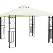 2 Tiers 10 x 10 Feet Patio Gazebo Canopy Tent - Color: Beige