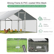 Large Walk in Shade Cage Chicken Coop with Roof Cover-13'