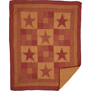 Ninepatch Star Quilted Throw 60x50