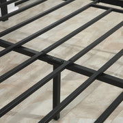 Queen Size FarmHouse Metal Wood Platform Bed Headboard Footboard