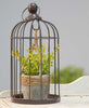 Vintaged Birdcage with Hanging Cement Planter, Small