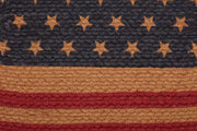 Liberty Stars Flag Jute Stair Tread Oval Latex 8.5x27