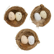 Natural Eggs in Nests (Set of 6)