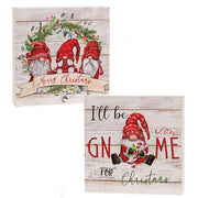 Merry Christmas Gnome Wood Block  (2 Count Assortment)