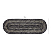 Sawyer Mill Black White Jute Oval Runner 12x36