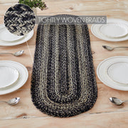 Sawyer Mill Black White Jute Oval Runner 12x36