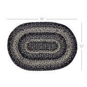 Sawyer Mill Black White Jute Oval Placemat 13x19