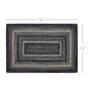 Sawyer Mill Black White Jute Rug Rect w/ Pad 24x36