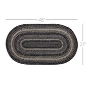 Sawyer Mill Black White Jute Rug Oval w/ Pad 27x48