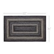 Sawyer Mill Black White Jute Rug Rect w/ Pad 36x60