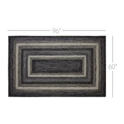 Sawyer Mill Black White Jute Rug Rect w/ Pad 60x96