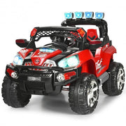 12 v kids ride on suv car with remote control led lights - color: red