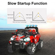 12 v kids ride on suv car with remote control led lights - color: red