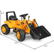 Kids Ride On Excavator Digger 6V Battery Powered Tractor -Yellow - Color: Yellow