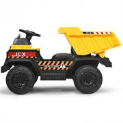 12V Battery Kids Ride On Dump Truck  withEl Electric Bucket and ectric Dump Bed - Color: Yellow