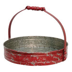 Red Distressed Metal Tray
