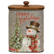 Metal Snowman Canister with Lid  (3 Count Assortment)