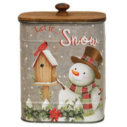 Metal Snowman Canister with Lid  (3 Count Assortment)